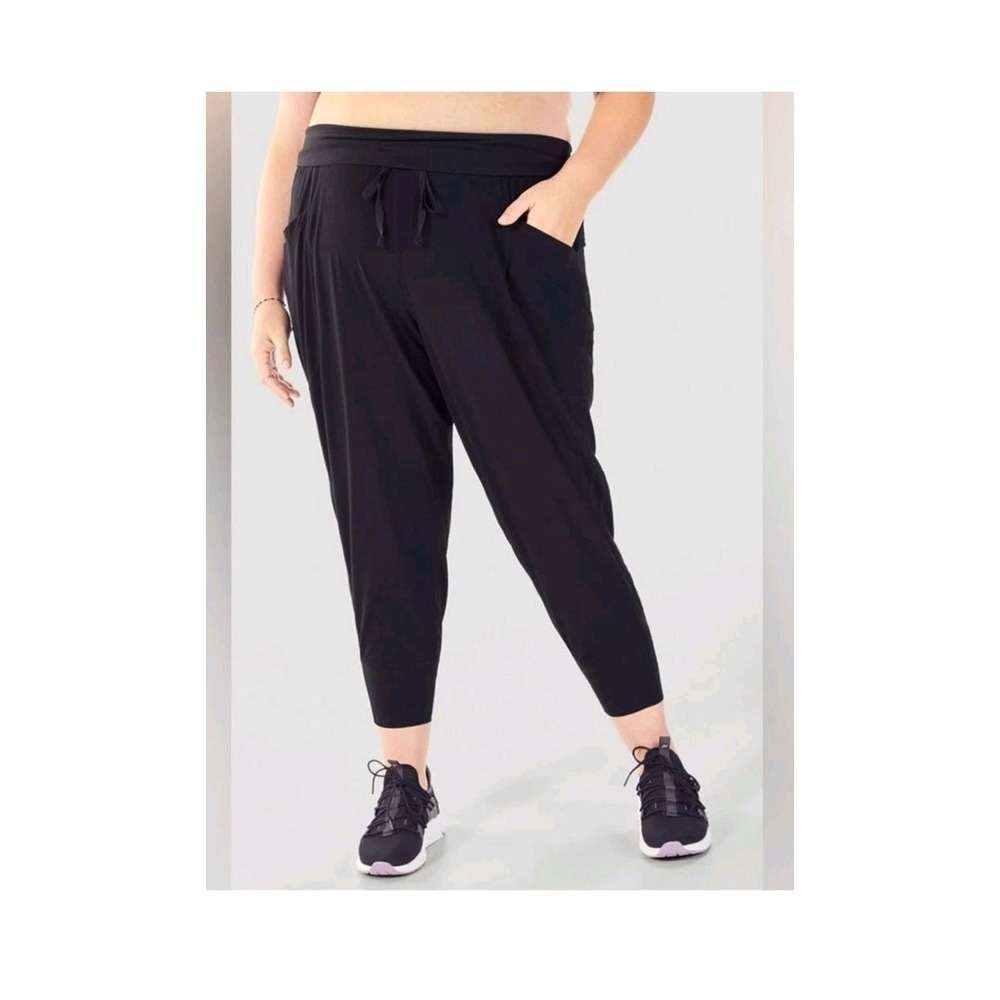 Fabletics Black Sleek Knit Drawstring Jogger Pants Women Size 1X
